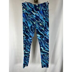 No Boundaries Blue Marble Swirl Print High Waisted Leggings Womens Medium 7-9